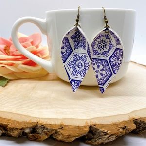 Blue & White Greece 🇬🇷 Inspired Drop Earrings